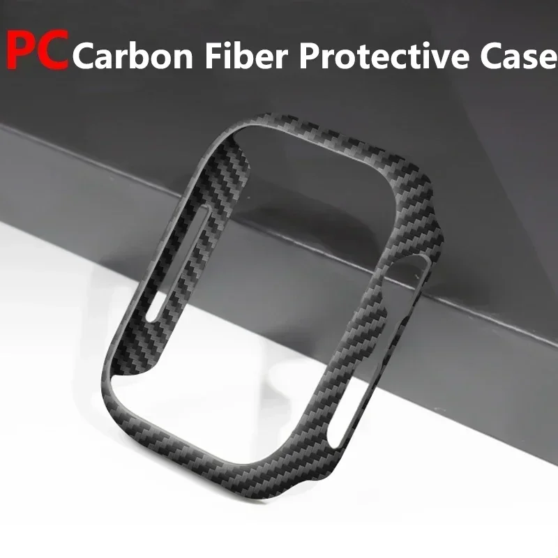 Carbon Fiber Protector Hard Cover For Apple Watch Case 44mm 45mm 41mm 40mm iWatch Not Glass Apple Watch Series 9 8 7 6 5 4 3 SE
