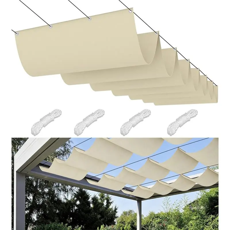 ABLN-90% Shading Retractable Awning UV Block Rain Snow Proof Easy Installation
