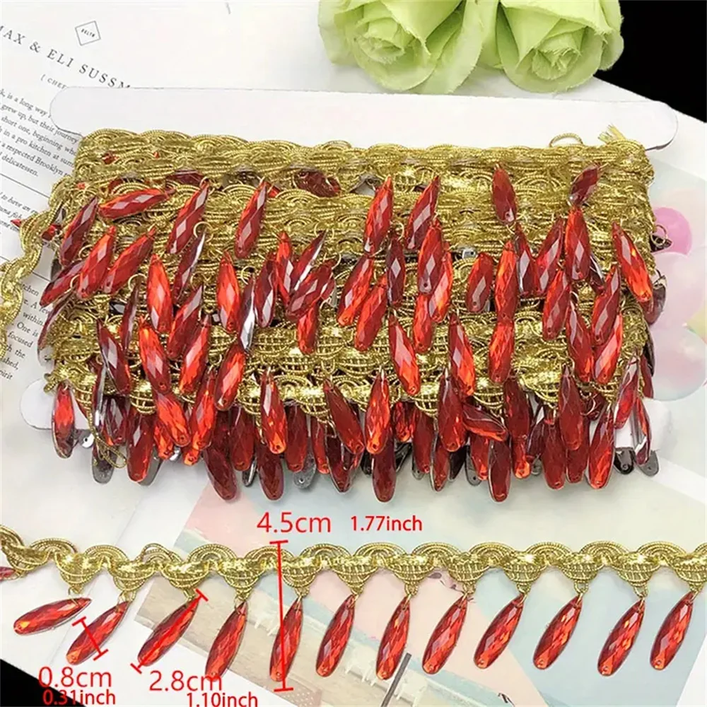 2 Yards of Hand-made Hanging Piece Lace 4.5cm Wide Diy Performance Dance Opera Costume Fringe Accessories Clothing Accessories