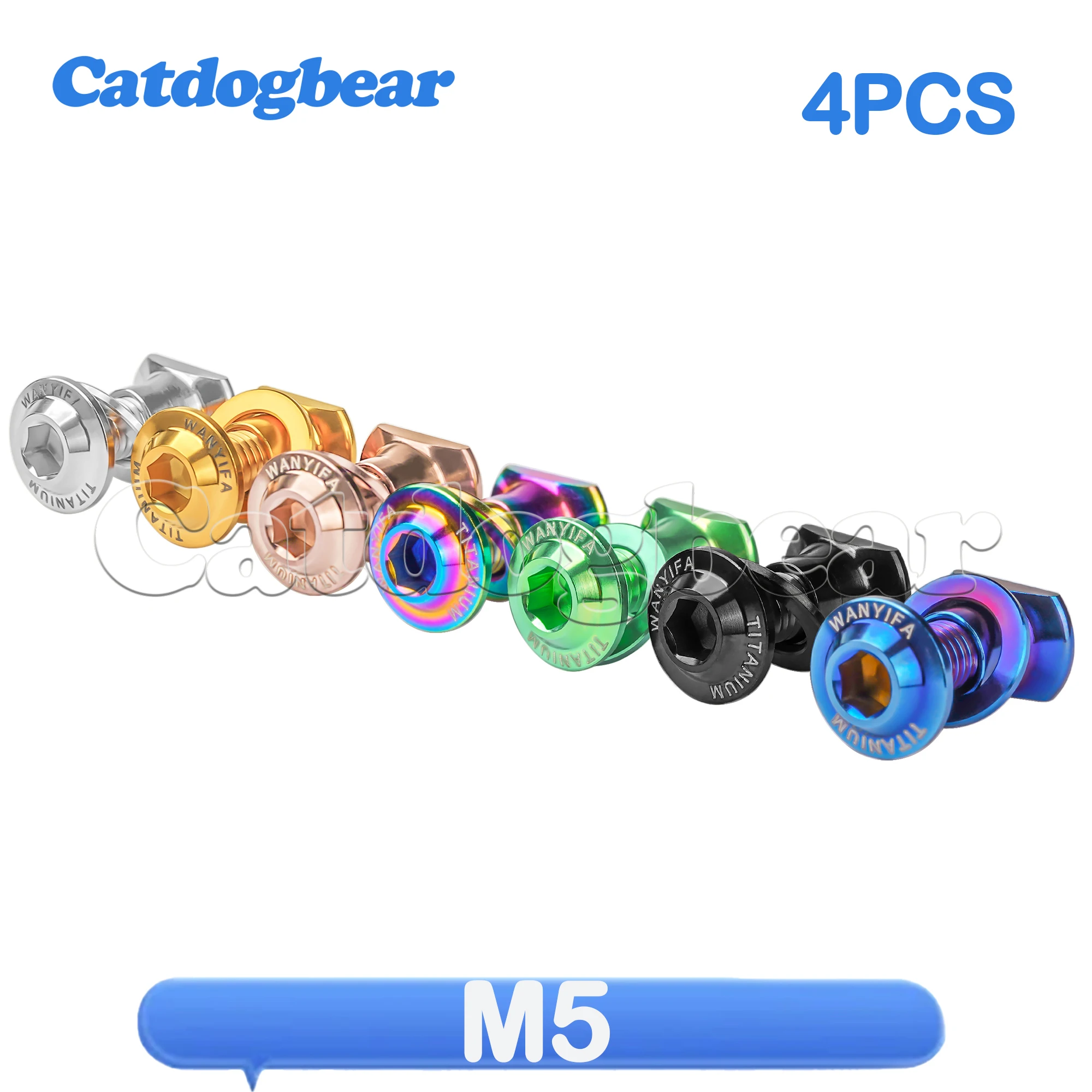 

Catdogbear 4pcs Titanium Bolt M5Bicycle C Clip Brake Block Fixed Screw Kits V Brake Bolts Nuts Gasket General for Road Bike