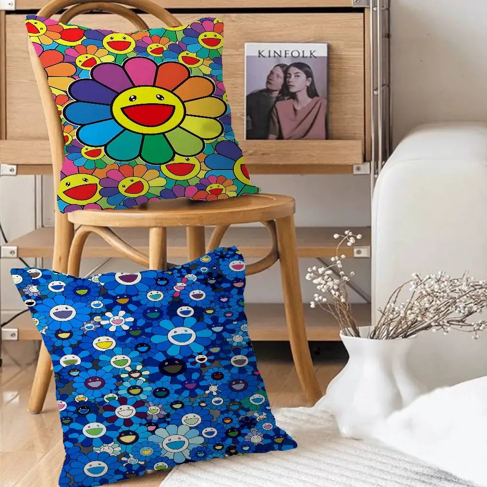 Fashing T-takashi M-murakami 45*45cm Cushion Cover Pillow Cover Decor Pillowcase Home Pillowcase for Couch Pillow