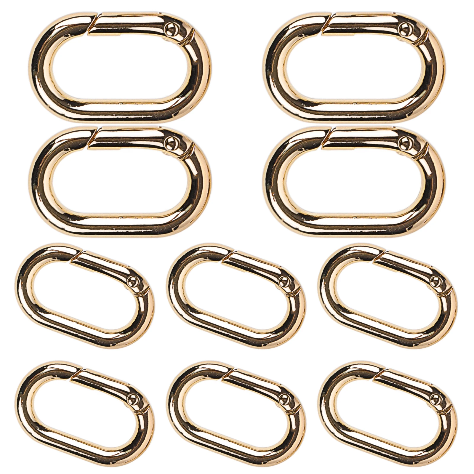 

10pcs Metal Spring Clasp Oval Snap Clip Hook For Bag Keyring Diy Hardware Parts High Strength Durable Connector Replacement