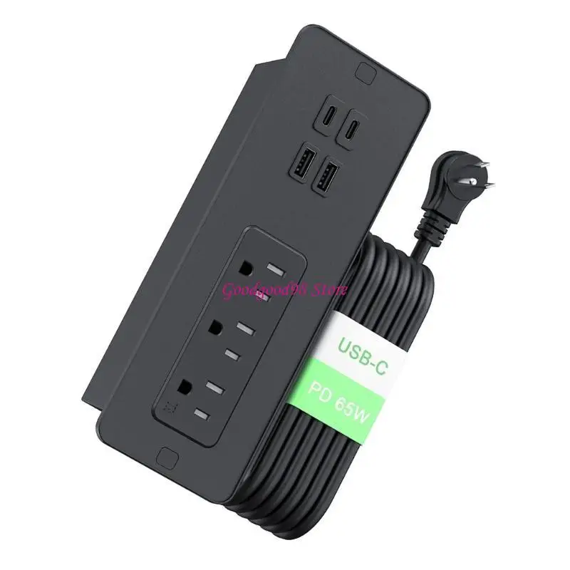 Desktop Embedded Power Socket with 2 USB 2 Type C Suitable for Bed Cabinet Multifunctional Sofa Furniture W8EC