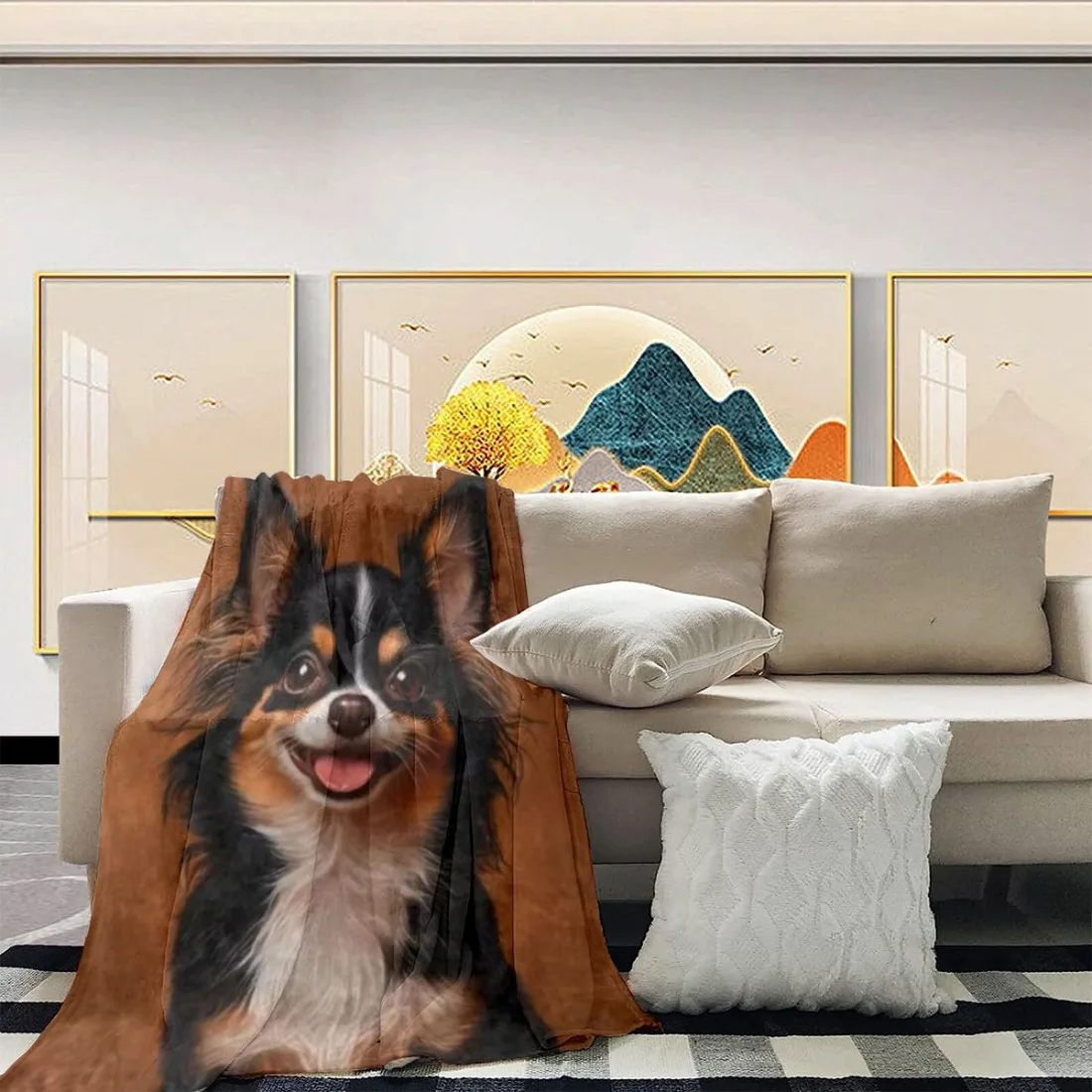 One Pug Portrait Print Blanket Shawl Throw Comfortable Soft Plush Blanket for Boys Girls Men Women Birthday Christmas Gift, Suit