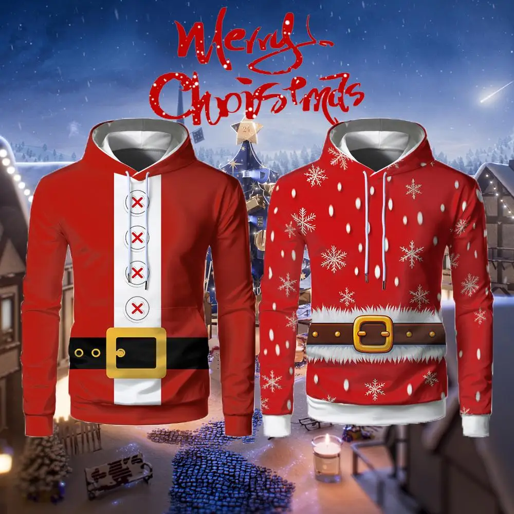 

Christmas Santa Claus 3D Printed Hoodie Daily Casual Role Play Long Sleeve Pullover Street Fashion Unisex Hoodie Sweatshirts
