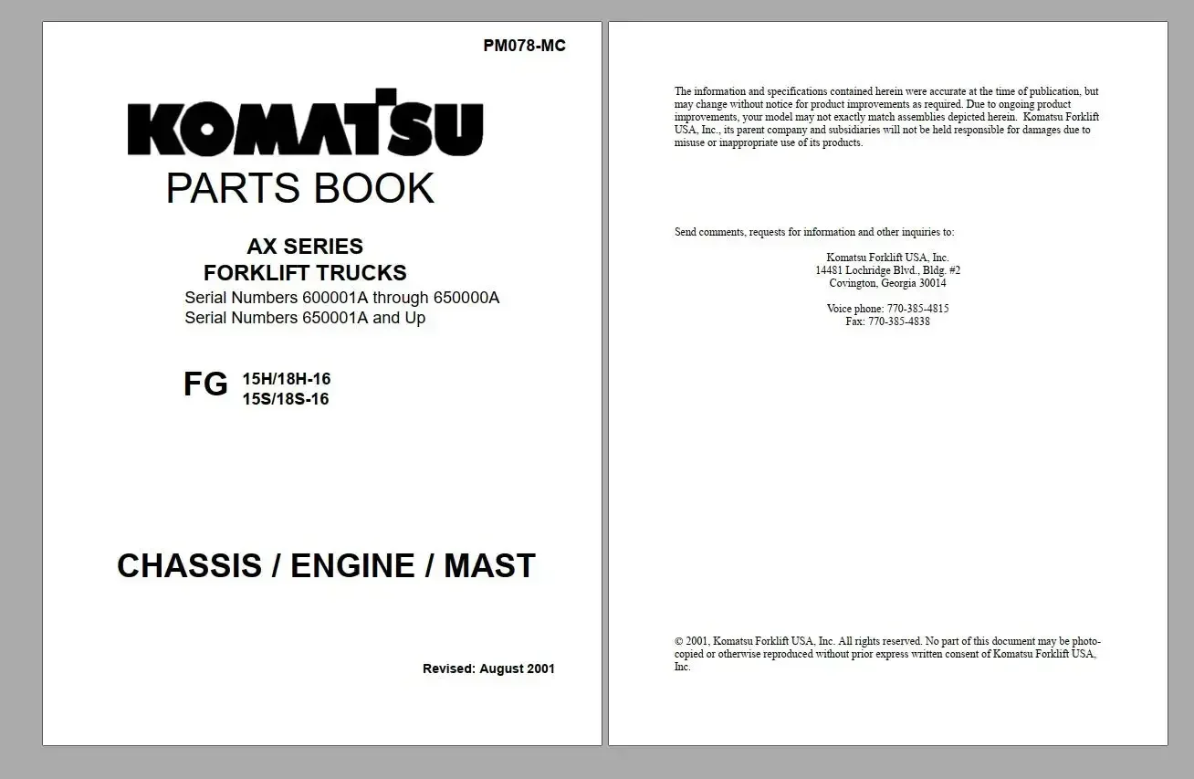 SpecDiag Komatsu Forklift 11.6 GB PDF Updated 2022 All Model Shop Manuals, Service Manual DVD