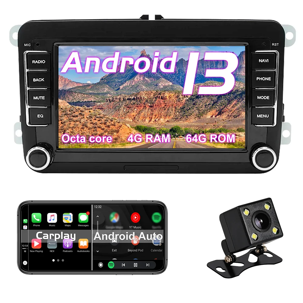 4G Android 13 For VW/Volkswagen/Golf/Passat/b7/b6/Skoda/Seat/Octavia/Polo/Tiguan Car GPS Navigation Head Unit Stereo IPS