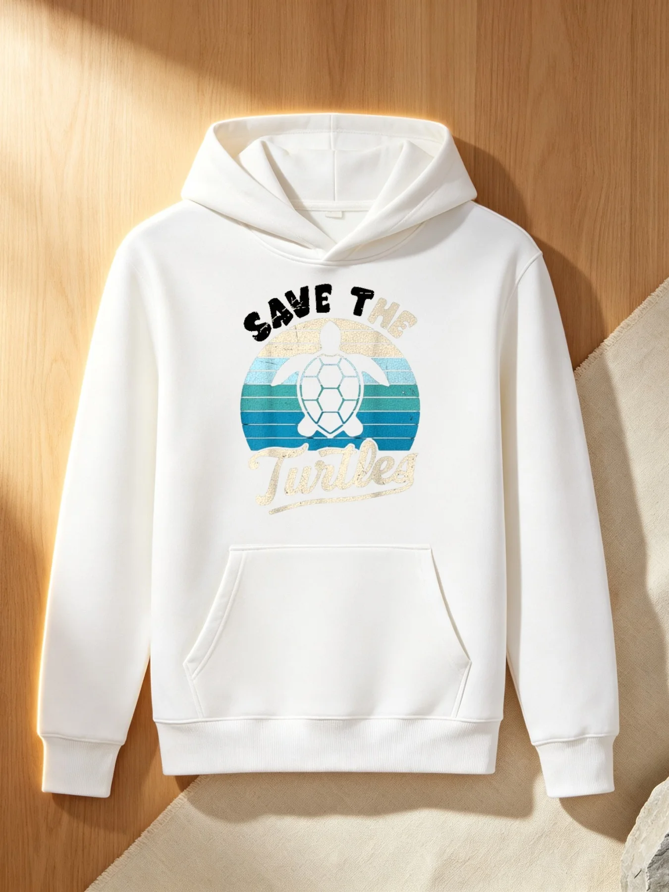 2026 New Model Men's Retro Print Hoodie Loose-Fit Streetwear Pullover with Turtle Print Machine  Outfit and Daily Leisure