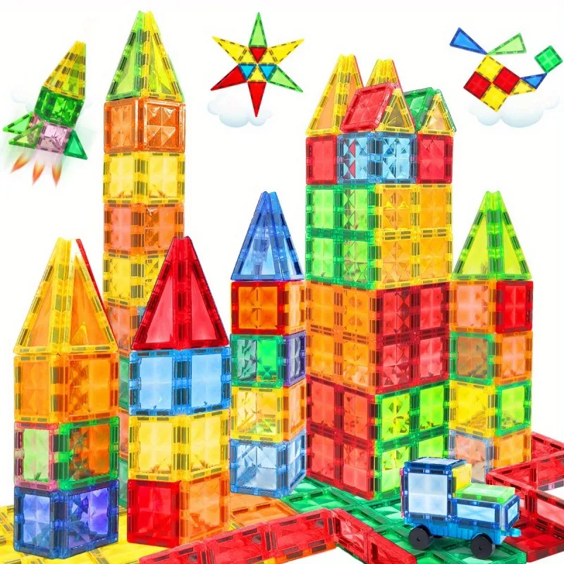 

48/68/98pcs Magnetic Building Blocks 3D Drilling Magnet Designer Construction Set Model Building STEM Educational Toys for Kids