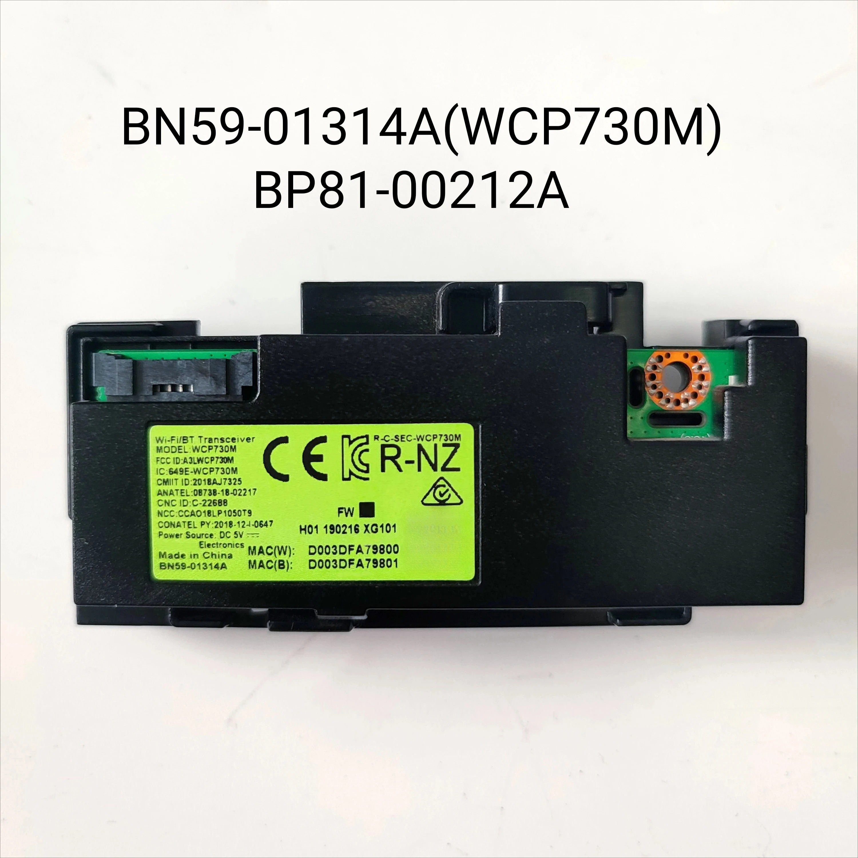 

BN59-01314A (WCP730M) BP81-00212A беспроводной модуль Wi-Fi и Bluetooth для QN49LS03R UN50RU7100 UN55RU7100 UN58RU710D UN65RU8000