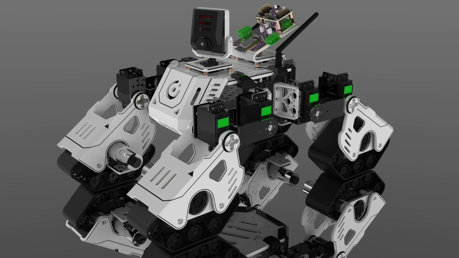 Applicable to A set of 3D printed shell for a four-wheel legged composite robot, made of PETG material