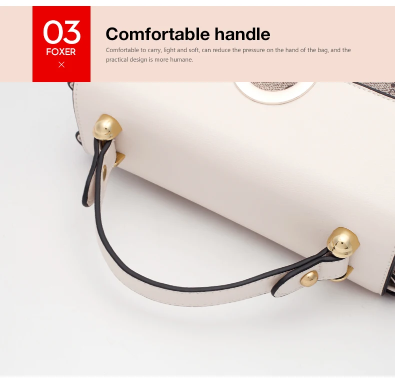 FOXER PVC-Leder Schulter-Crossbody-Taschen Vintage Signature Tote Bag Retro Mode Damenhandtasche Lässige Reisetasche für Frauen – Detail 7