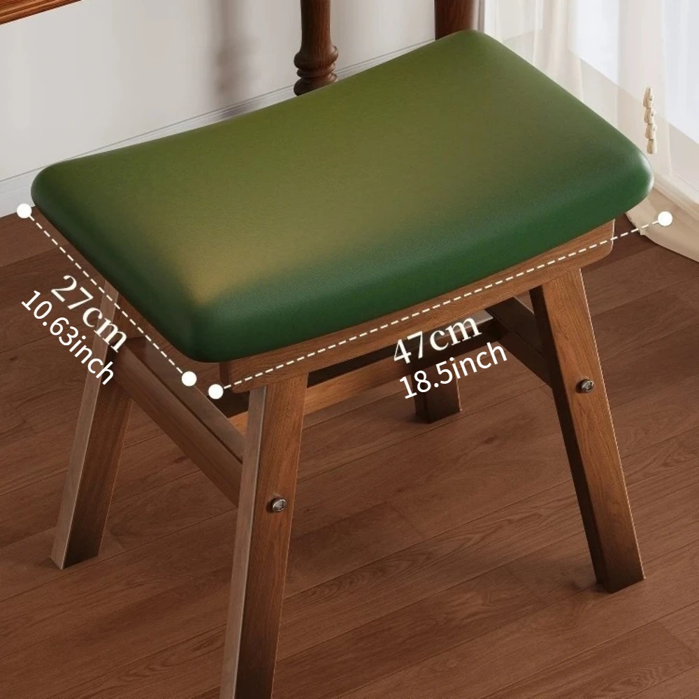 -ww Modern Wooden Vanity Chair Makeup Stools Padded Foot Saddle Dressing Table Household Square
