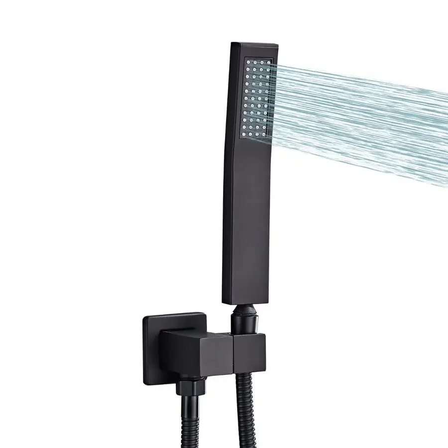 

Душевая лейка высокого давления черного цвета, водосберегающая съемная душевая насадка с корпусом из цельной латуни и гибким шлангом длиной 5 футов, Eas