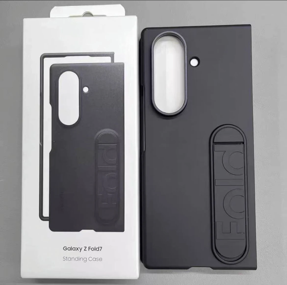 

Case For Samsung Galaxy Z Fold 7 Original Liquid Silicon Cover With Folding Phone Stand Holder Anti-drop Case For SAM Z Fold7