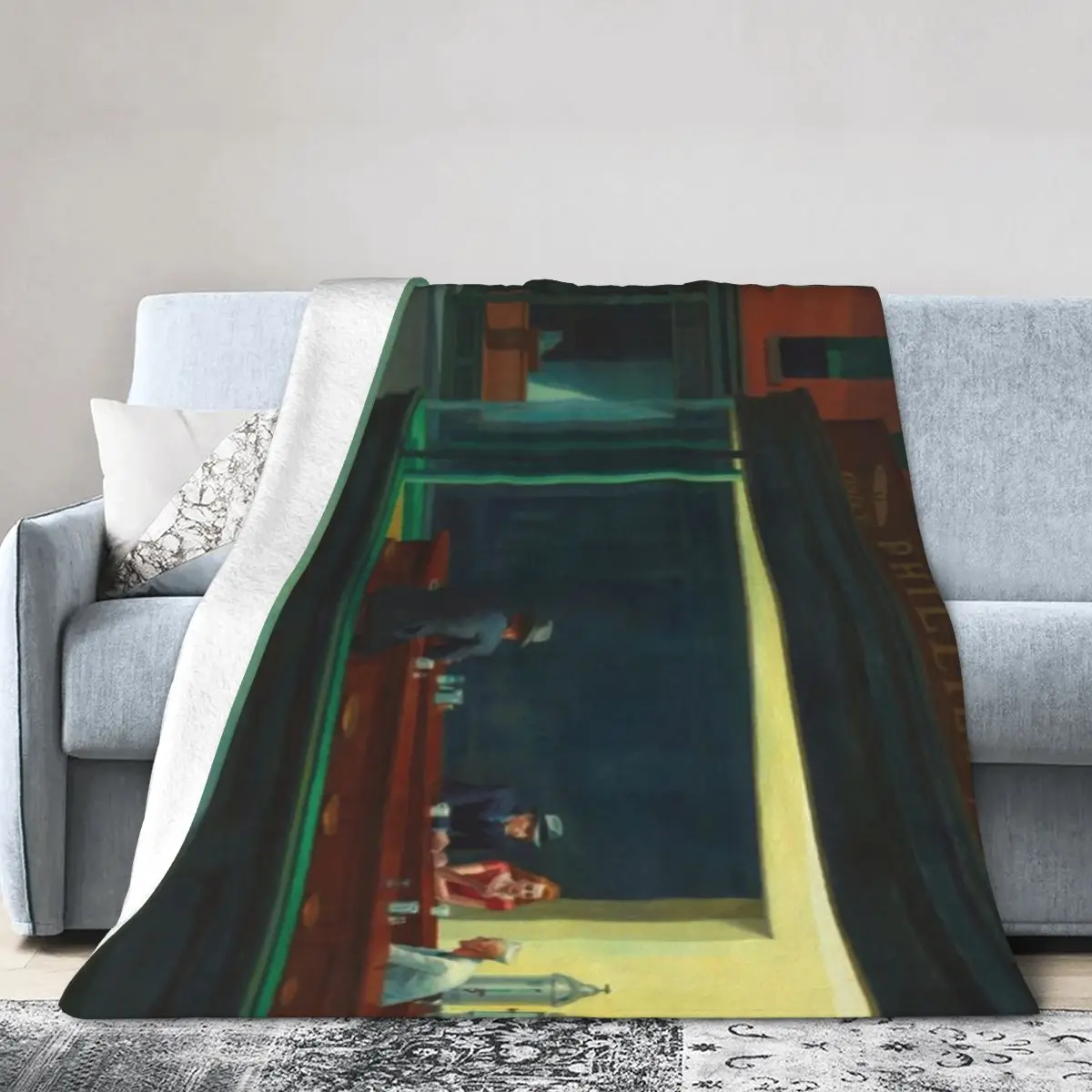 Nighthawks от Эдварда Хоппера, домашний декор на заказ, ультра-мягкое одеяло из микрофлиса Nighthawks от Эдварда Хоппера, домашний декор на заказ, ультра-мягкое одеяло из микрофлиса