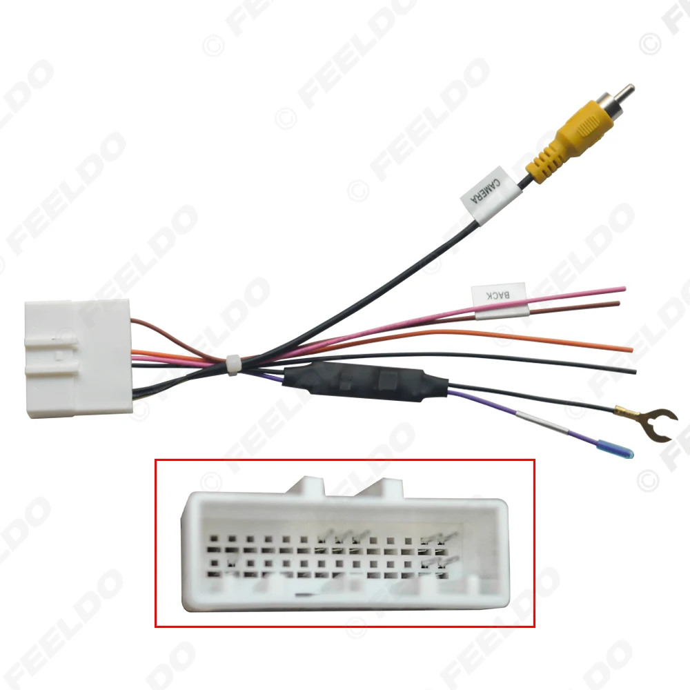 Car Parking Rear Camera Video Plug Converter RCA Cable For Toyota Car Models 28Pin Parking Reverse Wire Adapter
