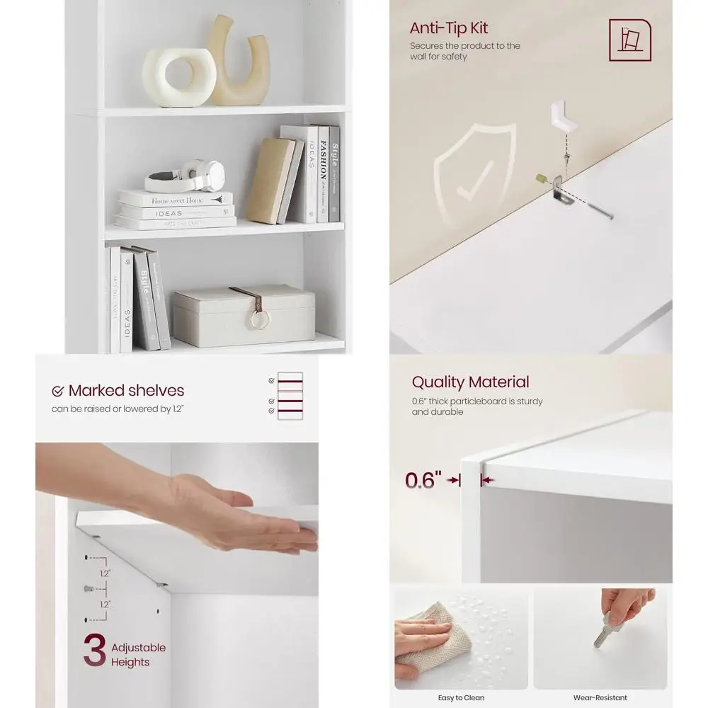 

CUSTOS Collection - Bookshelf, 5-Tier Bookcase, Book Shelf, Open Storage Shelf, 9.4 x 23.6 x 52.8 Inches, for Living Room, Home