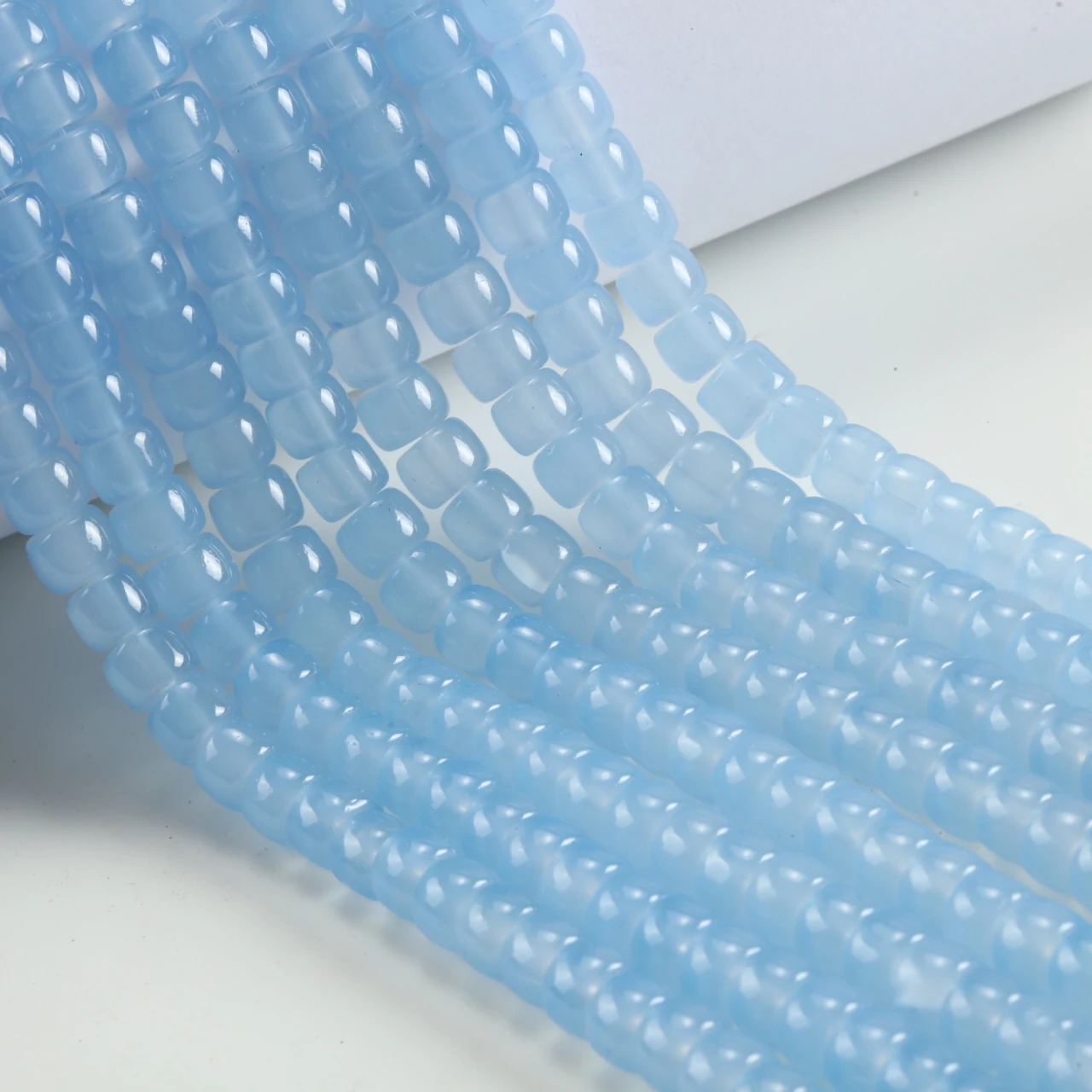 8mm Einfarbige Imitierte Jade-Glasperlen in Fassform, Lose Perlen für DIY Armband- und Halsketten-Schmuckherstellung