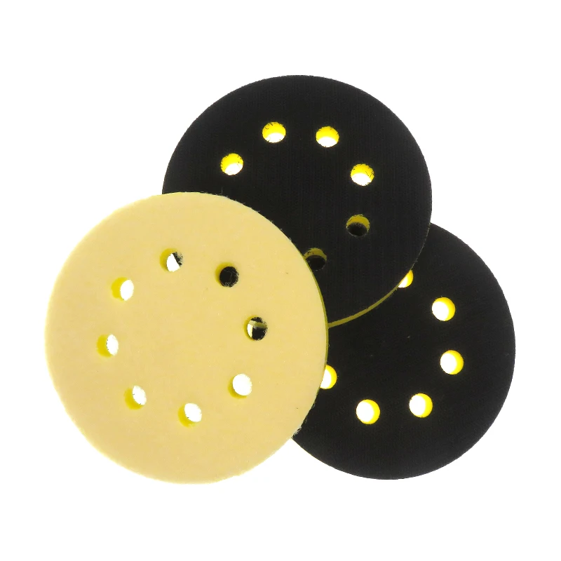 3 Pcs 5 Inch 125MM PU Foaming Interface Pad 8 Holes Self-adhesive Sander Tray Short Hook Protection for Sander Polishing