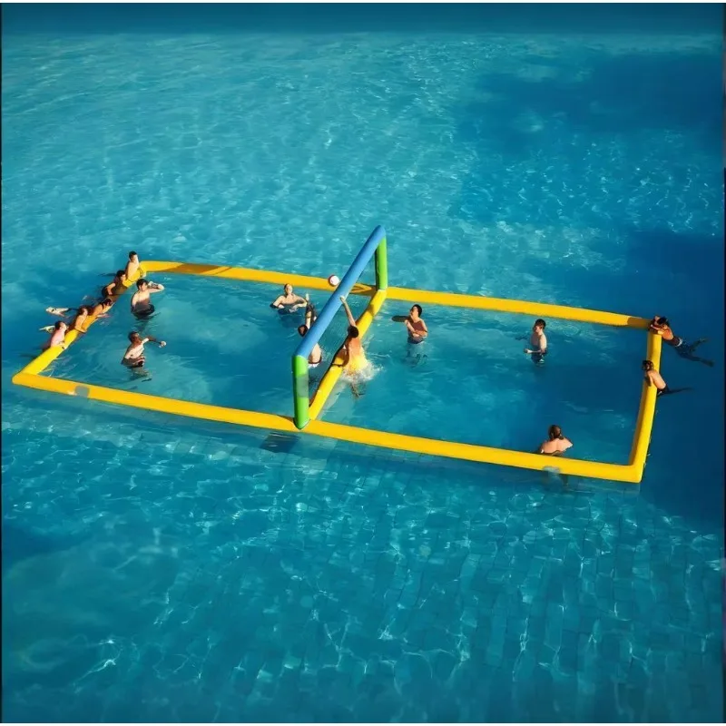 Inflatable Volleyball Court Play Equipment Water Play Floating Volleyball Pool for Adults and Kids Outdoor Amusement Equipment