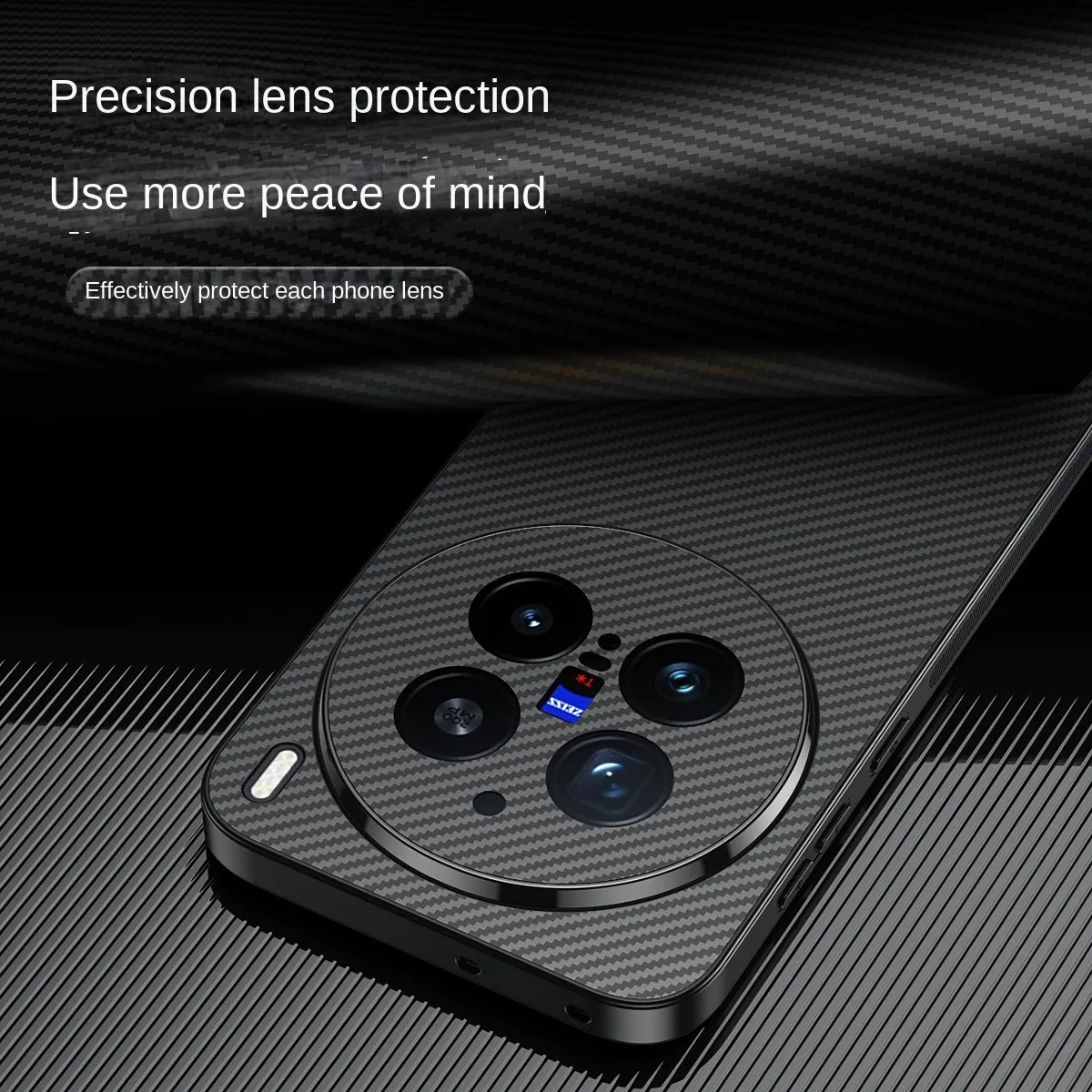 Casing Ponsel Gaya Bisnis Pola Serat Karbon untuk Vivo X200 Pro X200 Ultra X200s X200 Pelindung Lensa Penutup Belakang Tahan Benturan