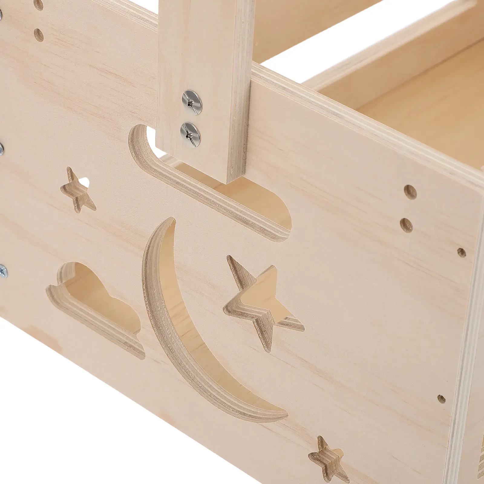 Wooden Pet Clothes Organizer Dog Closet Wardrobe Hanging Rod Storage Basket for Clothes Leashes Accessories 20x13.5x9inch Small view 3
