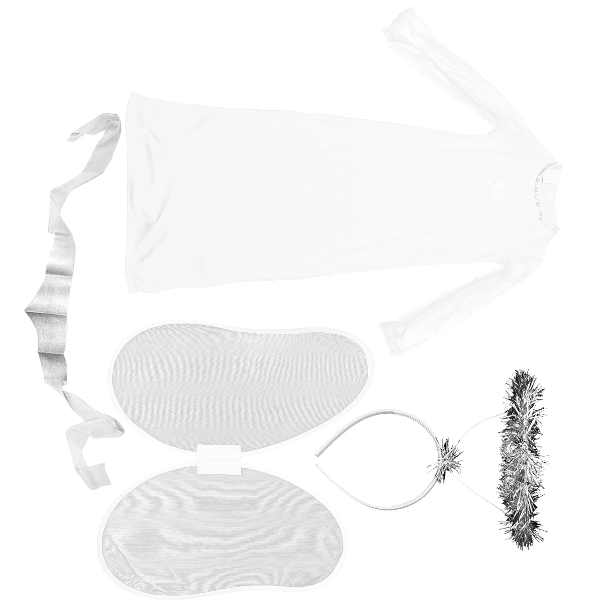 

1 set Girls Clothes Halloween Costume Masquerade Show Kids Pure White Sweet Design Disassemble Wear cosplay