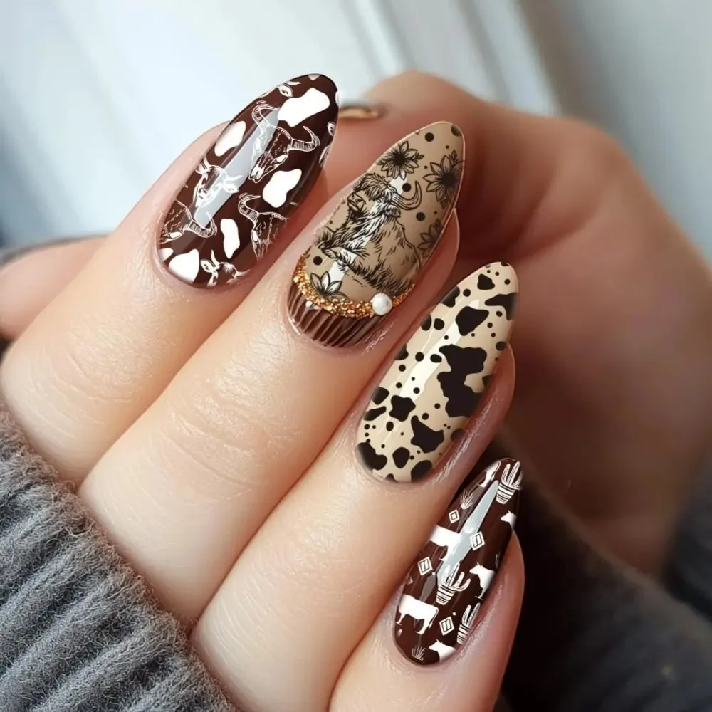 3pcs Cow-Theme Nail Stamping Plates 56 Patterns Cow Spots Nail Art Stencils Cute Animal Manicure Art Templates Leopard Nails - view 5