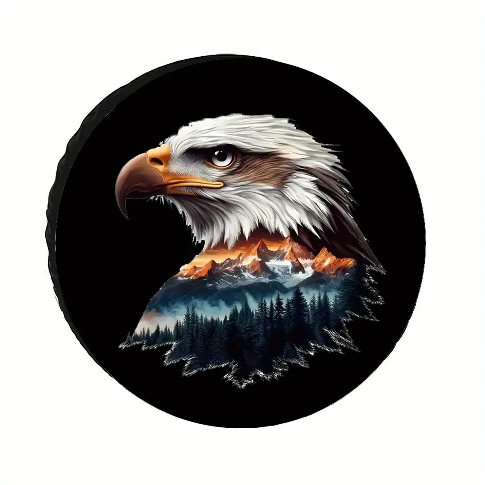 Double Exposure Spare Tire Cover Heavy-Duty All-Weather Protection for RV Car Trailer
