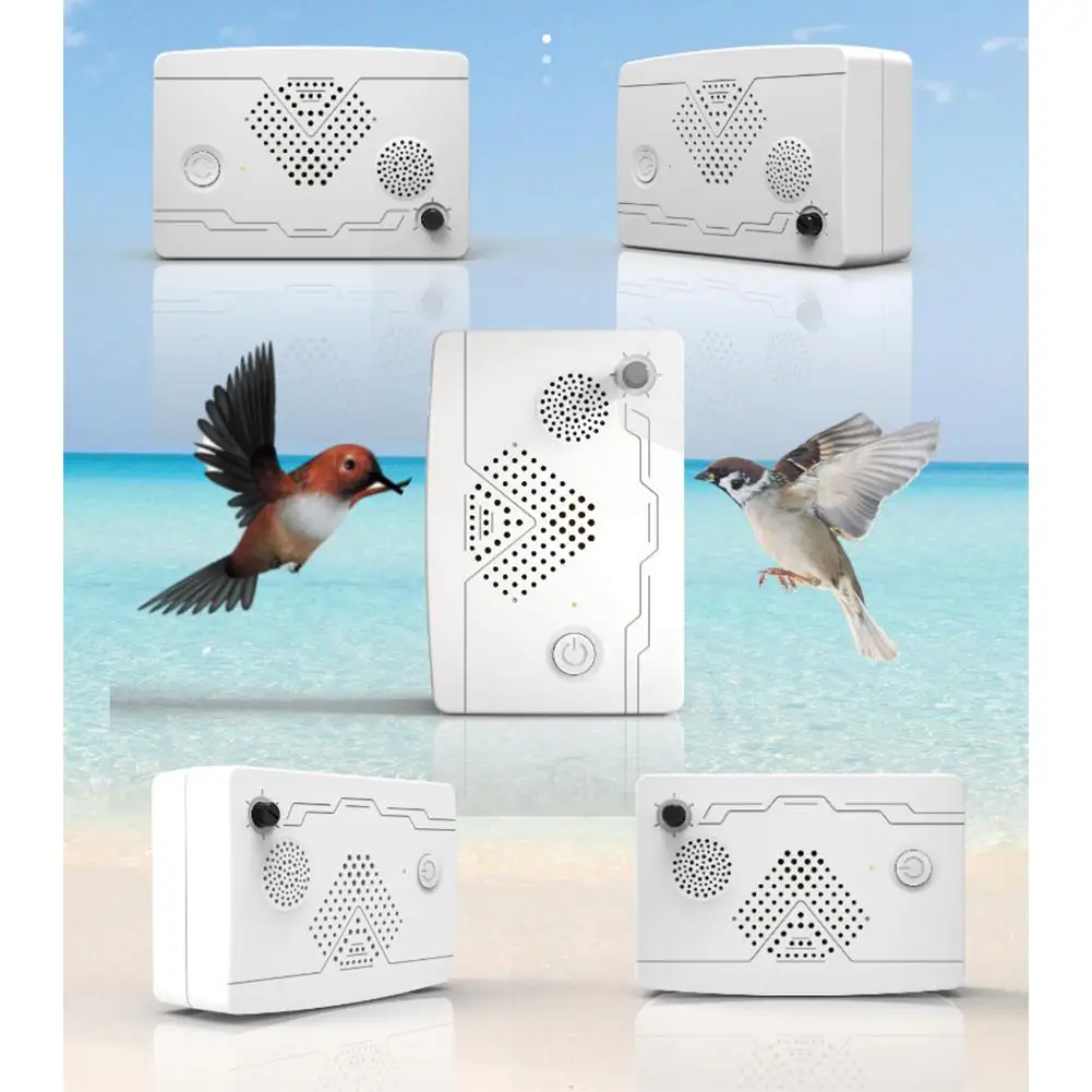 USB Rechargeable Ultrasonic Bird Repeller Electronic Bird Scarer Device Outdoor Garden Yard Animal Repellent Drive Away Tools