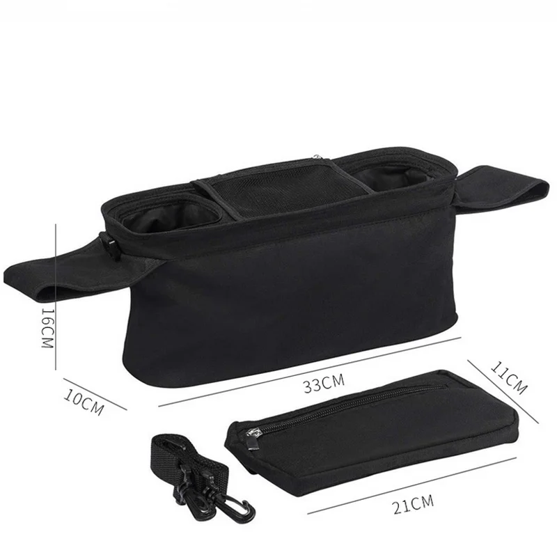 Bolsa de armazenamento universal 3 em 1 para carrinho de bebê, grande capacidade, bolsa suspensa de viagem, suporte de tecido para garrafa de telefone, bolsa de fraldas para múmia