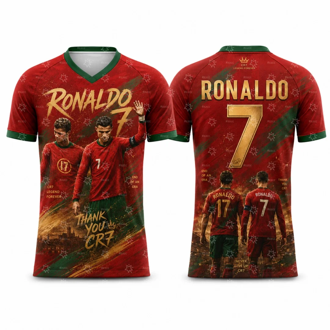 2026 Legendary Retirement Commemorative Jersey Cristiano Ronaldo No.7 Football Jersey Summer Sports Men's T-Shirt Kid's Tee view 5