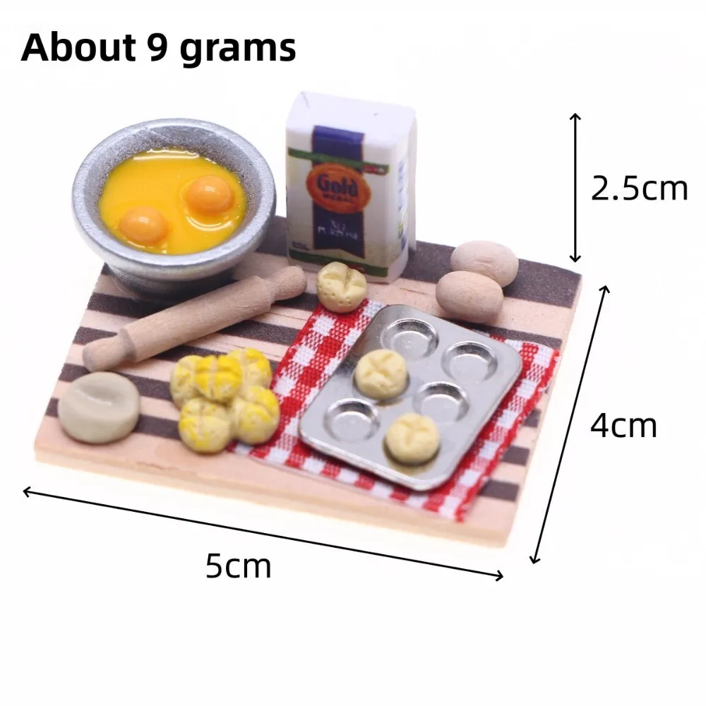 

Miniature Pastry Making Table for Dollhouse Kitchen Baking Scene Craft Display Model Collection Decorative Bread Baking Setup
