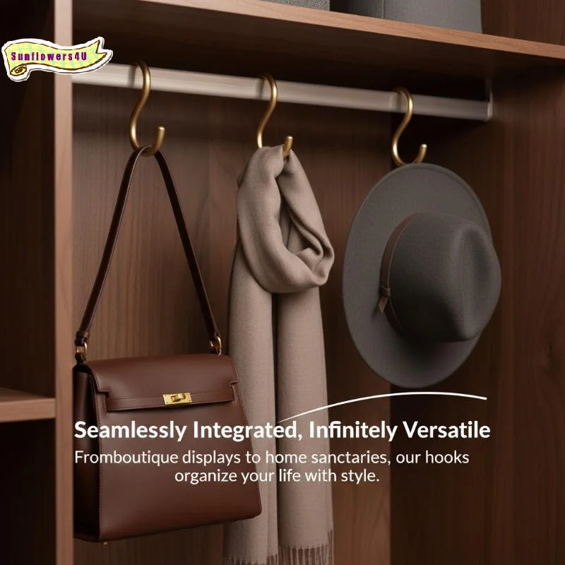 Aluminium Alloy S Shape Hooks 5 Pack Heavy Duty Practical Hangers for Kitchen Railing Home Storage Organization Use