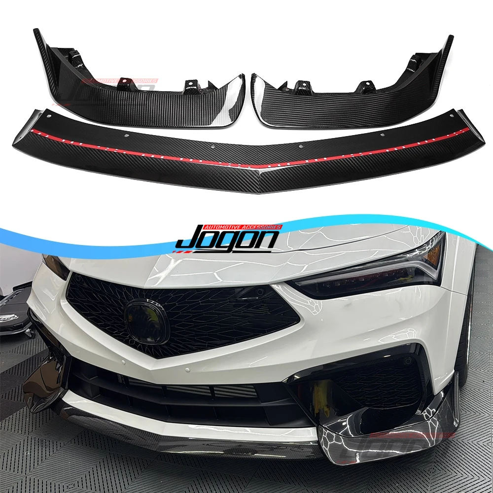 For Acura Integra Type S 2023 2024 2025 Carbon Fiber Exterior Car Front Bumper Lip Spiltters Protector Cover Trim Accessories