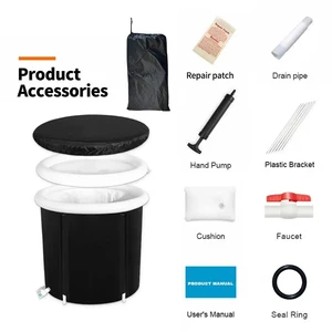 Portable ice tub for athletes, cold water therapy, folding bathtub, white, black cover, random 11 Main Sales Ice Bathtub for Athletes - №7