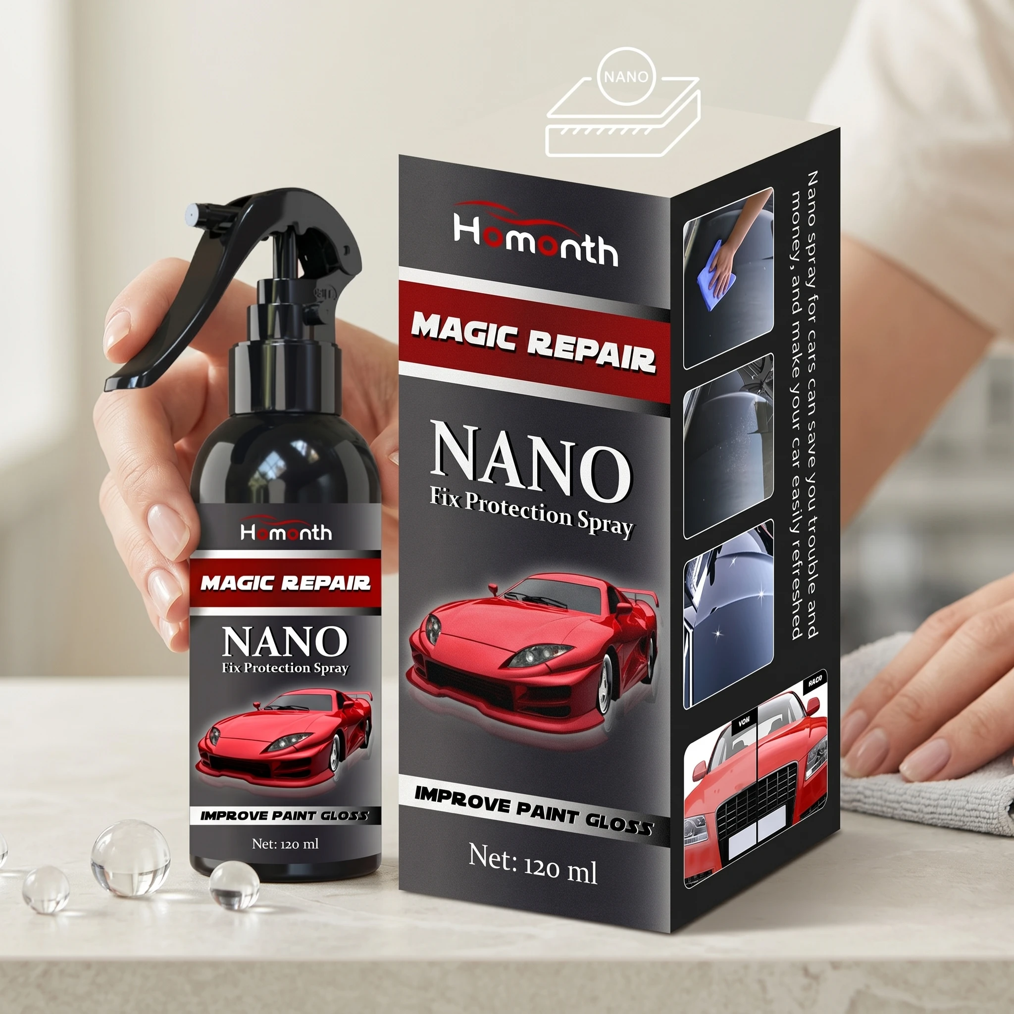Car Nano Coating Spray Repair Damage Paint Surface Protect Removes Dullness Anti-Oxidation Restore Shiny Finish Polishing Agent