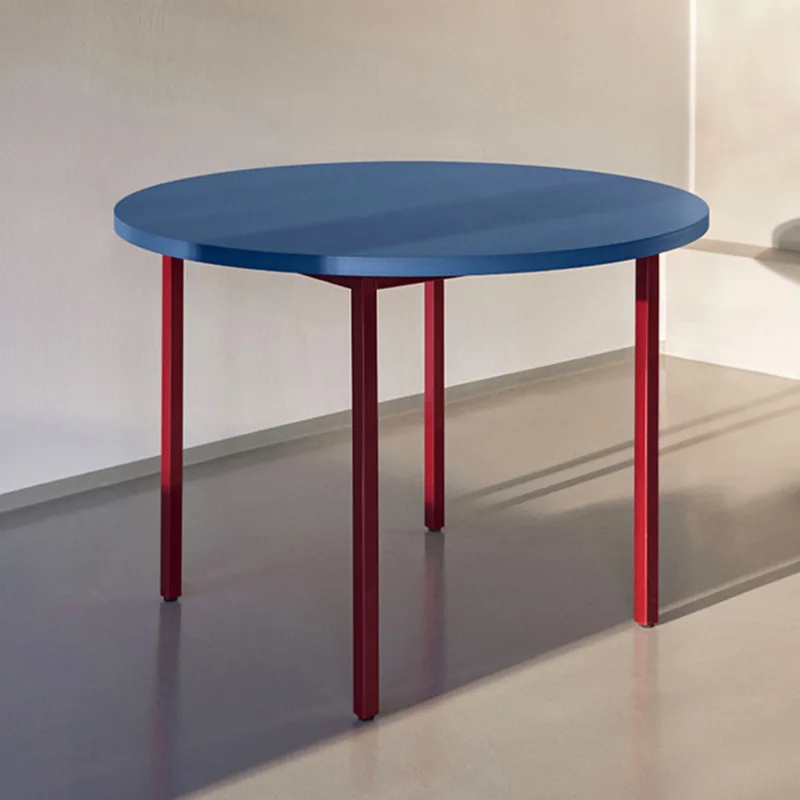 Contrasting color household round negotiation coffee living room small apartment dining table casual color ins table