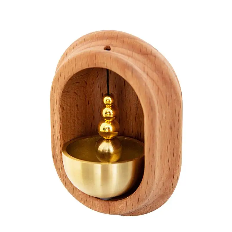 Shop Keeper Door Bell Shopkeeper Chime Bell Magnetic Attached Doorbell Front Door Ornaments Hangings Decoration Wooden Brass