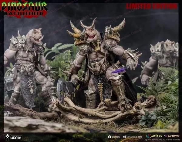 Figura de acción Axytoys de 7.87 pulgadas (1/12) - Dinosaurio Ceratosaurus de la tribu de Battlefield, Edición Deluxe Grande, Modelo de Anime