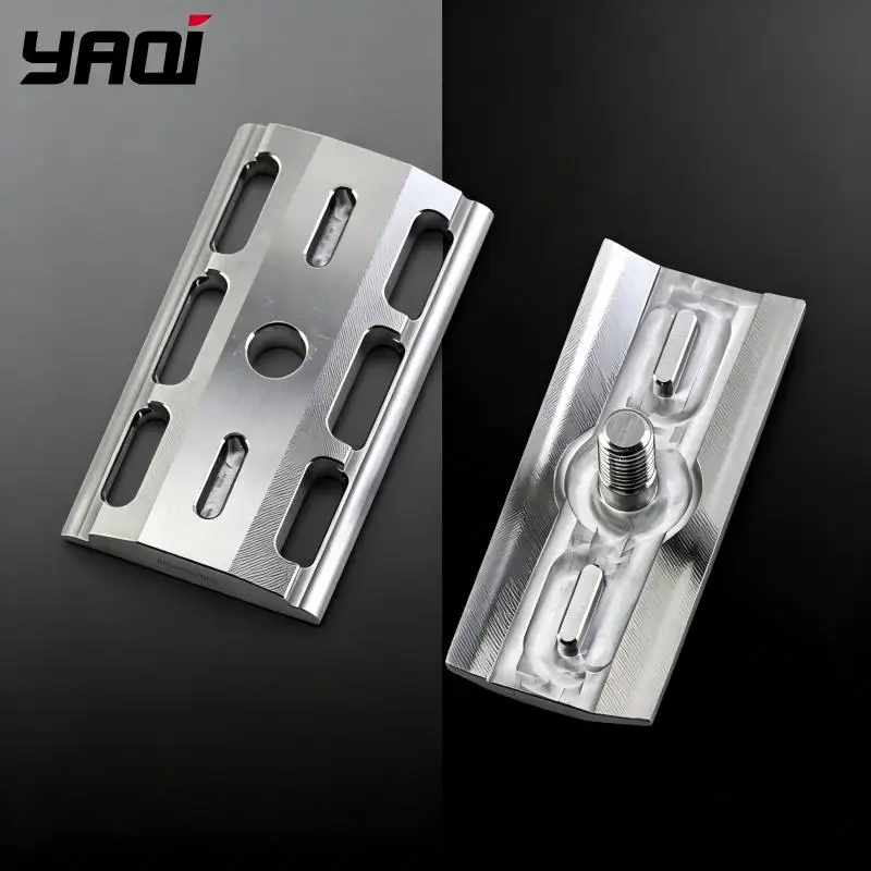 YAQI Razor Base Plate Stainless Steel Brushed Finish Open Comb Standard DE Thread for Double Edge Safety Razor view 2
