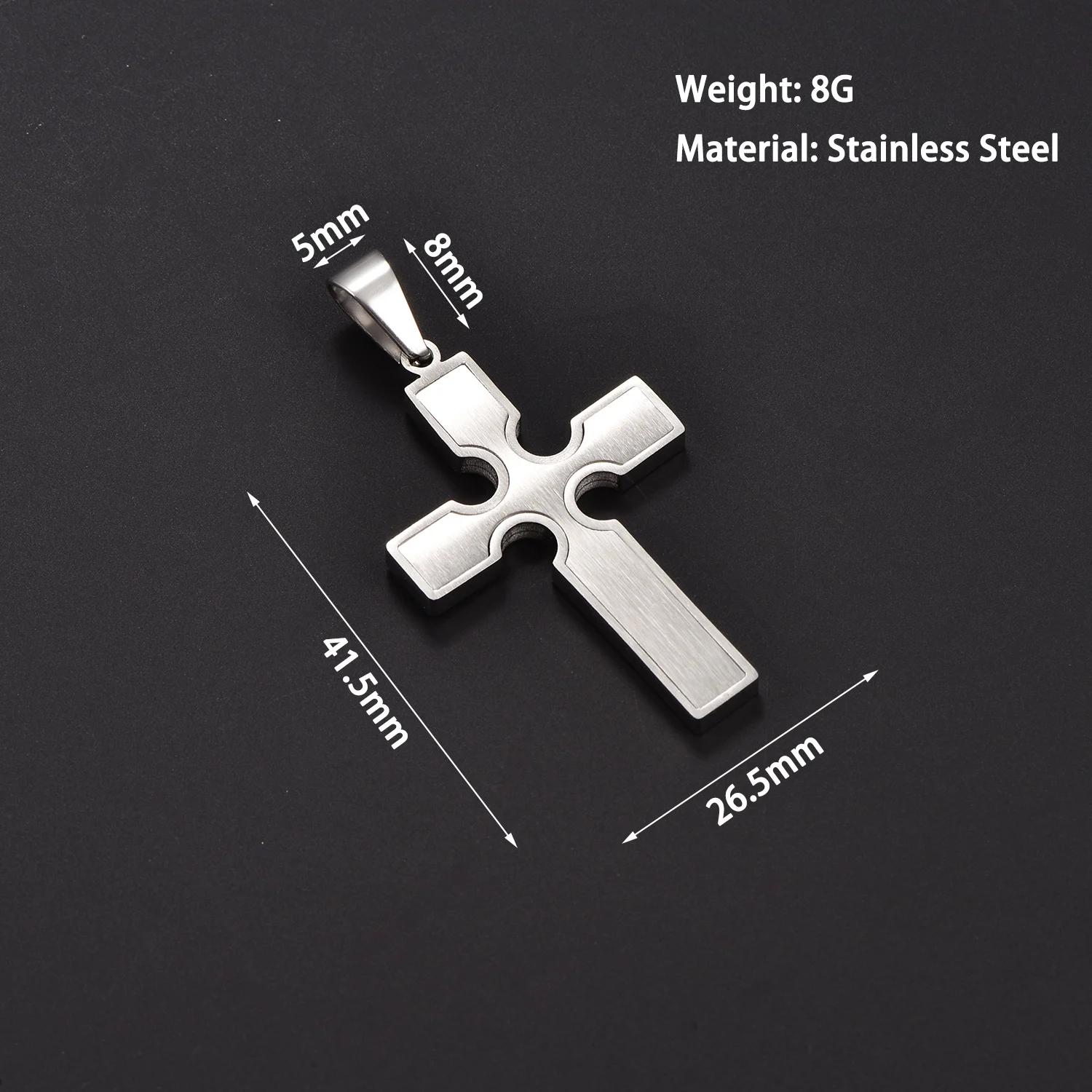 Religiöses Edelstahl-Kreuz Jesus-Kettenamulett Schmuck für Männer Hip-Hop Gebetsanhänger Frauen Anhänger Halskette – Detail 2