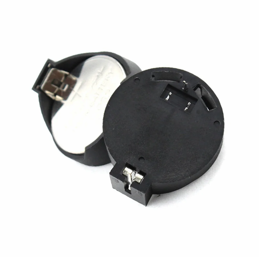 10Pcs CR2032 3V Button Coin Cell Battery Socket Holder Case Mini Battery Storage Box Black Color