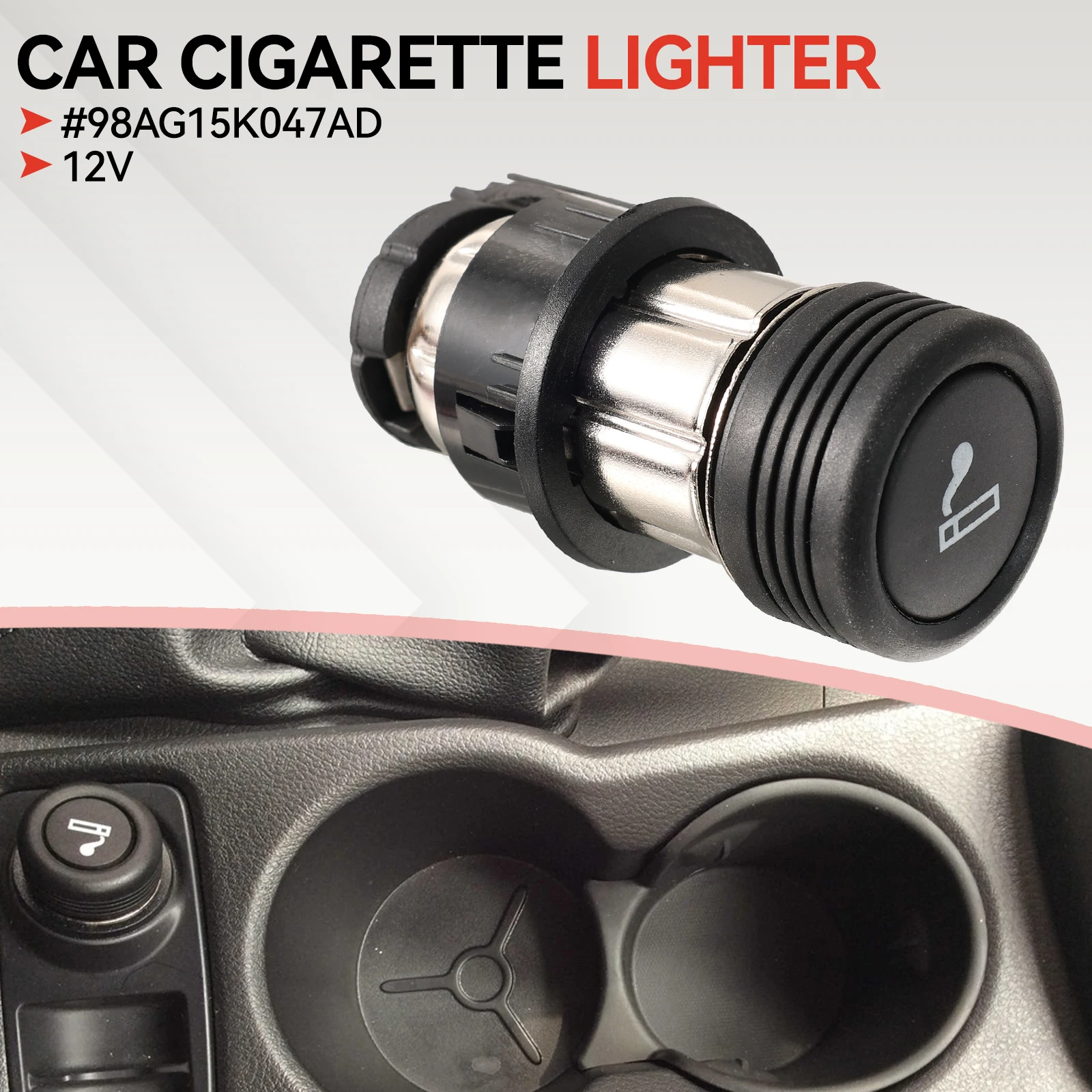 12V Plug Socket Cigarette Lighter  For Ford Focus S-Max C-Max Mondeo Transit Connect  98AG15K047AD Interior Replacement Parts
