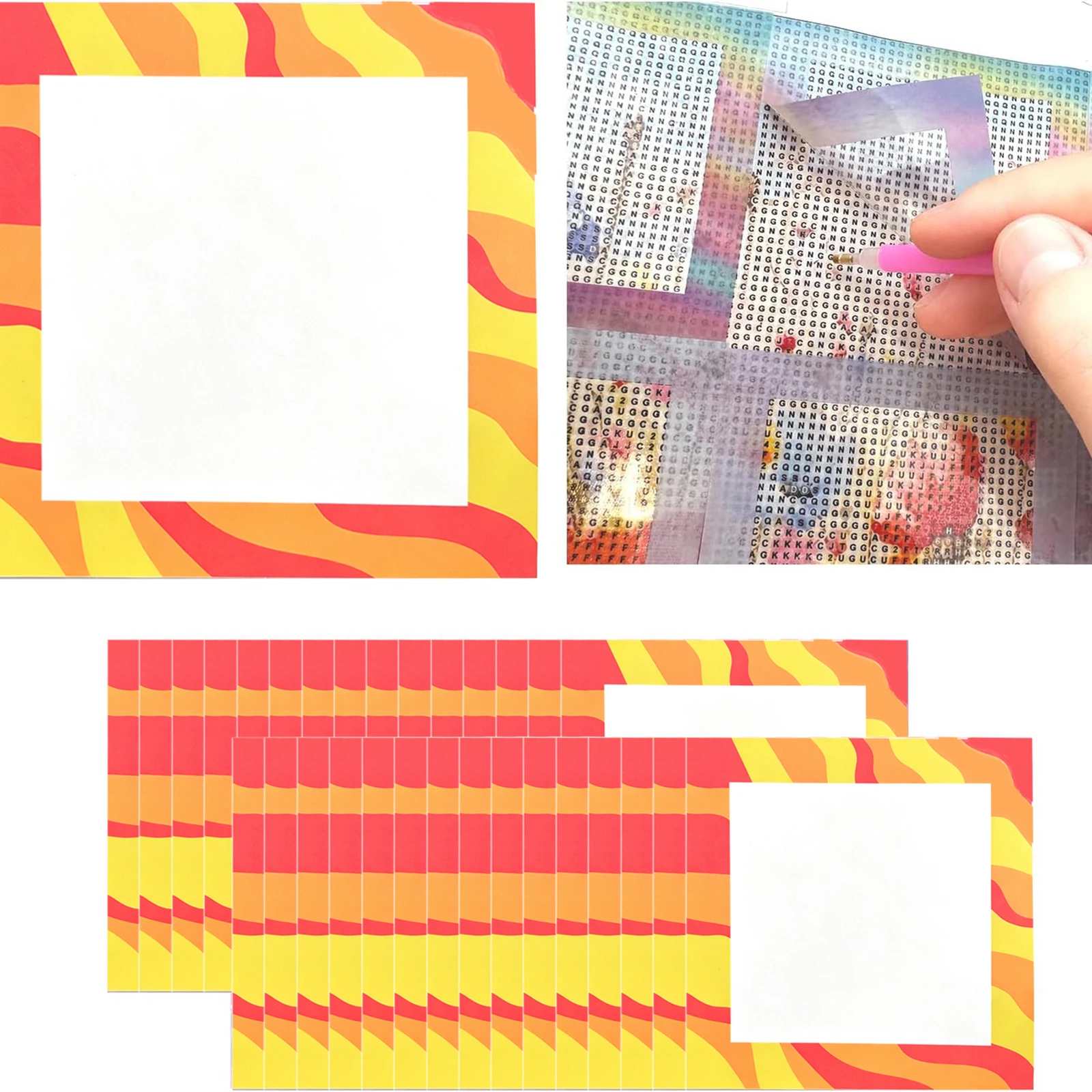 Reusable Diamond Painting Release Film 30pcs Non-stick 10x10cm Cover Paper 6 Patterns Dust-proof Workspace Supplies