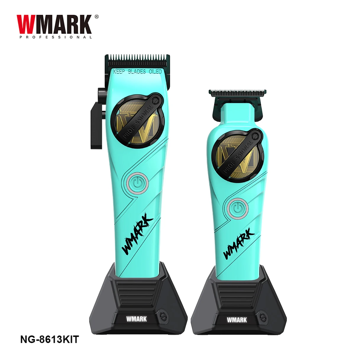 

WMARK Hair Clippers Men Professional Kit DLC Blade 8500RPM Full Metal with Base Charger Hair Cutting Machine Barber Shop NG-8613