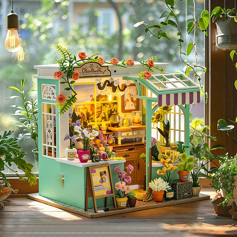 

DIY Wooden Miniature Doll House Model Kit Dollhouse Assembling 3D Puzzle Building Model Room Bedroom Decoration Wooden Crafts