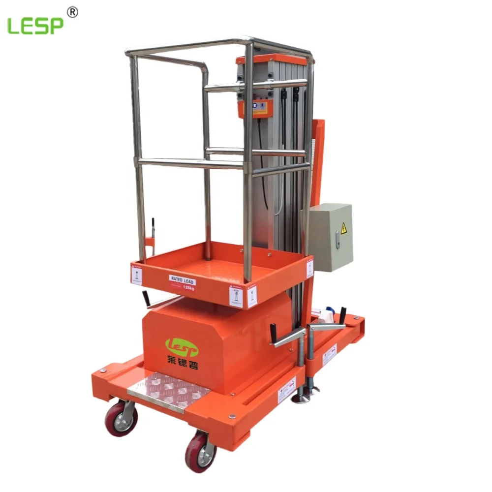 High Quality Aluminum Aerial Work Platform  Hydraulic Small Vertical Lift Ladder Mobile Single Lift