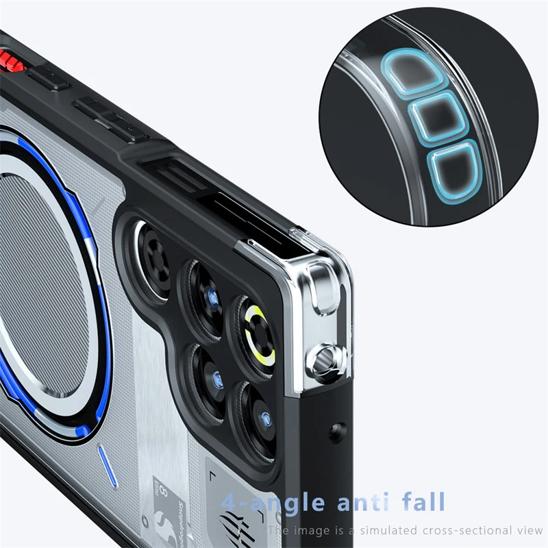 For nubia RedMagic 11 Pro Plus Case nubia RedMagic 11 Pro 11 Pro Plus Cover Funda Luxury Clear PC + TPU Shockproof Phone Cover
